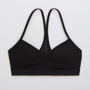 NWT Offline by Aerie Black Racerback Sports Bra, Medium Support, Size large